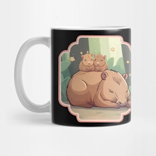 Cute capybara family Mug